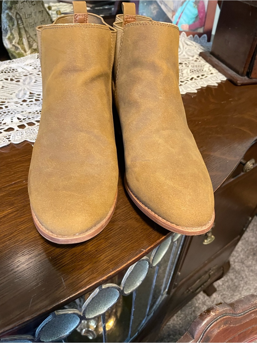 Aldo Tan Suede Chelsea Ankle Booties
